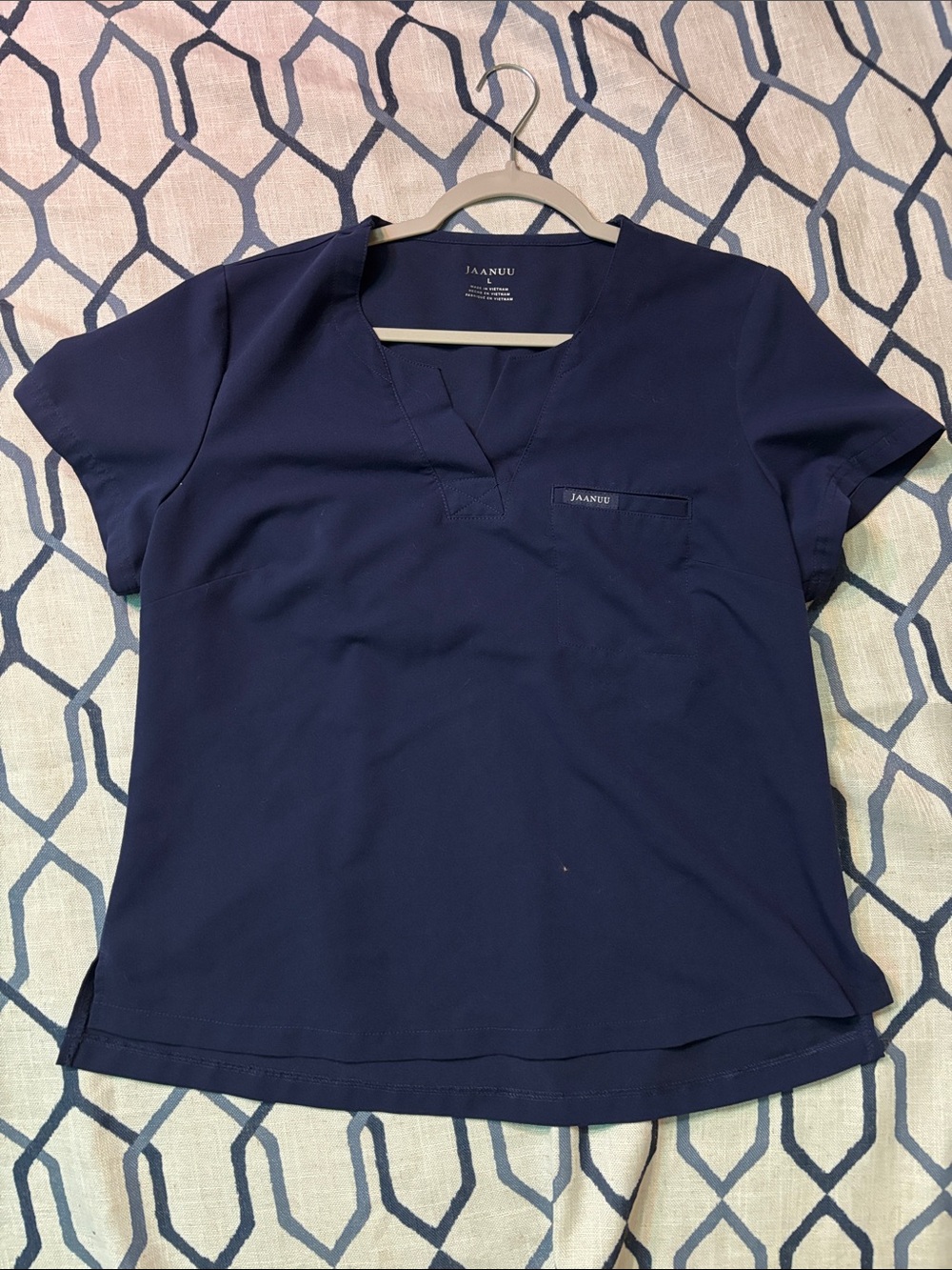 Women’s Jaanuu Navy Blue Scrub Top Size Large